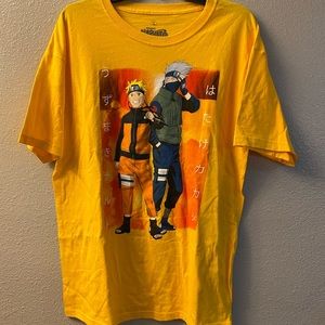 Naruto and Kakashi Graphic Shirt Yellow L